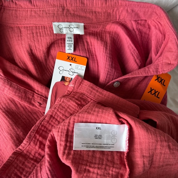 Jessica Simpson Gauzy Long Sleeve Button Down Shirt XXL - Picture 8 of 16